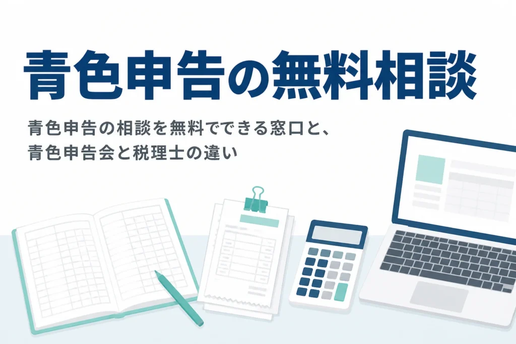 青色申告の無料相談先と青色申告会と税理士の違いを解説する記事のアイキャッチ