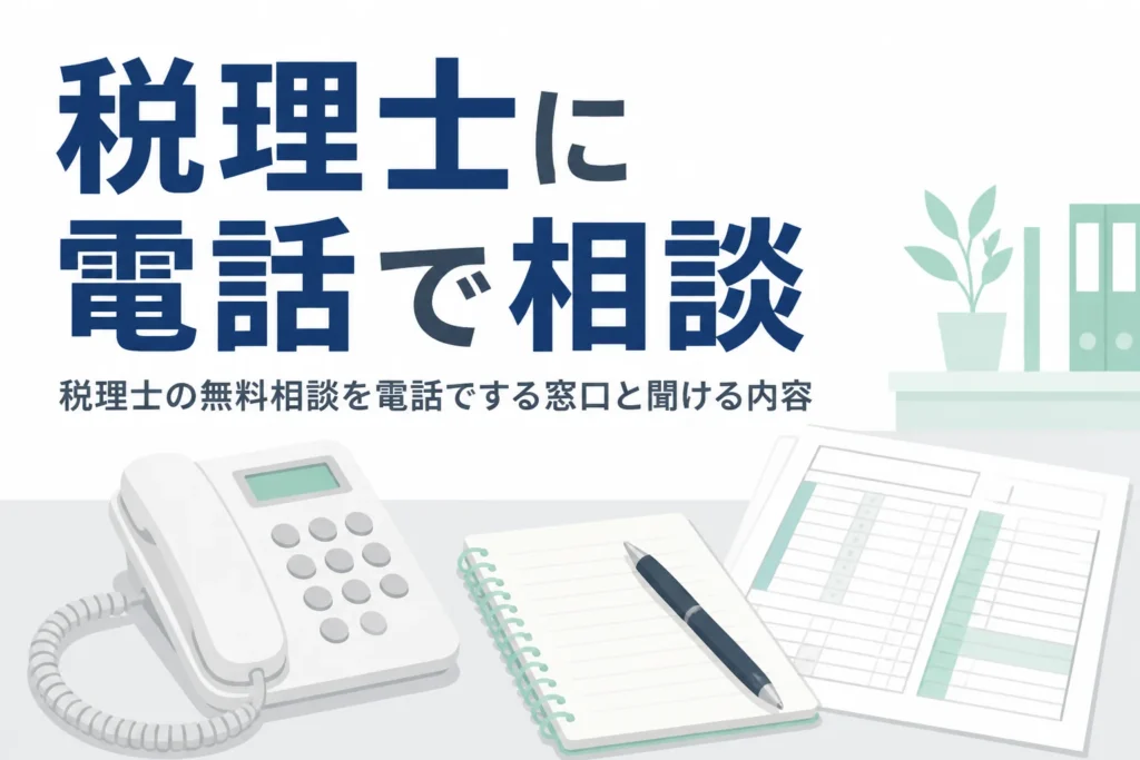 税理士の無料相談を電話でする時の窓口と聞ける内容を解説する記事のアイキャッチ