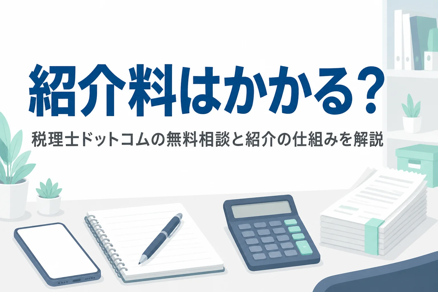 税理士ドットコムの無料相談と紹介の仕組み、紹介料がかかるかを解説する記事のアイキャッチ