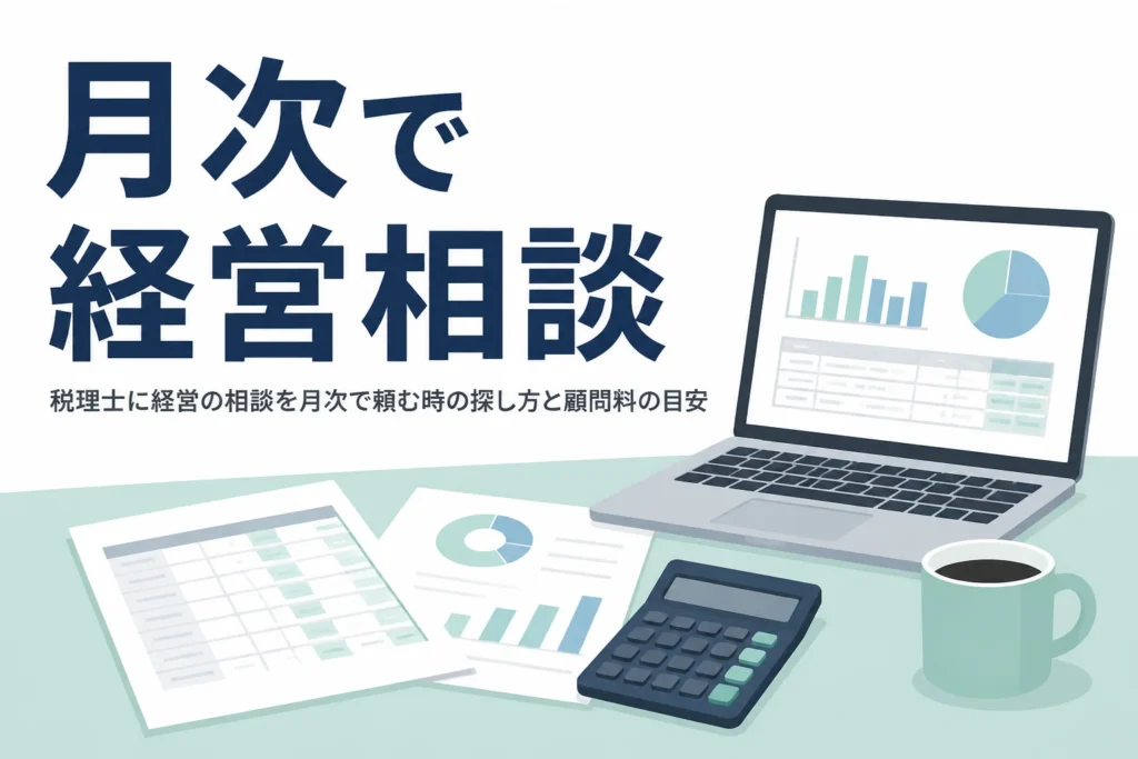 月次で経営相談に乗ってくれる税理士の探し方と顧問料の目安を解説する記事のアイキャッチ