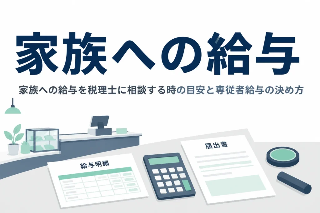 家族への給与を税理士に相談する時の目安と専従者給与の決め方を解説する記事のアイキャッチ