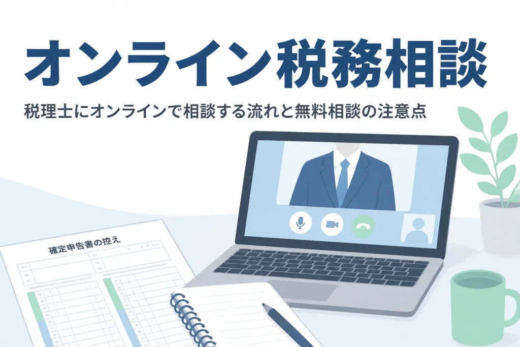税理士にオンラインで相談する流れと注意点を解説する記事のアイキャッチ