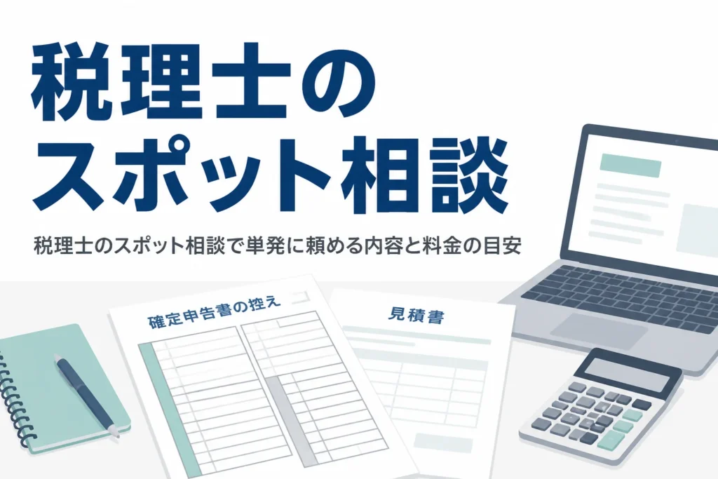 税理士のスポット相談で単発に頼める内容と料金の目安を解説する記事のアイキャッチ