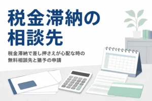 税金を滞納して差し押さえが心配な時の相談先と猶予制度を解説する記事のアイキャッチ