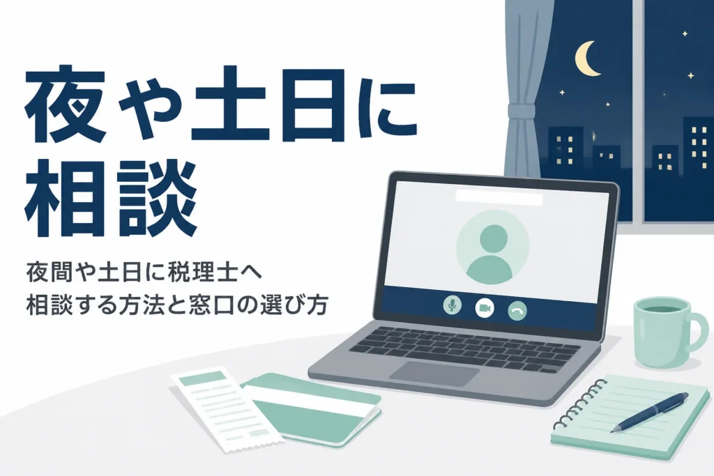 夜間や土日に税理士へ相談する方法と窓口の選び方を解説する記事のアイキャッチ