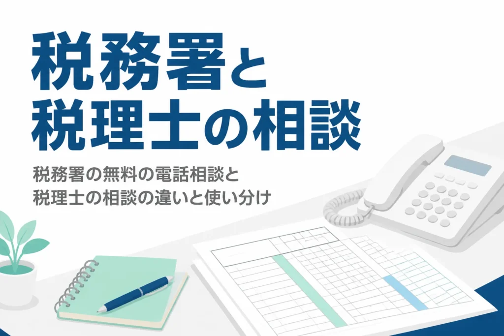 税務署の無料の電話相談と税理士の相談の違いを解説する記事のアイキャッチ