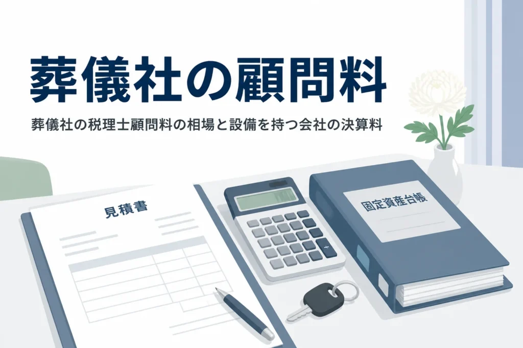 葬儀社の税理士顧問料の相場と設備を持つ会社の決算料を解説する記事のアイキャッチ