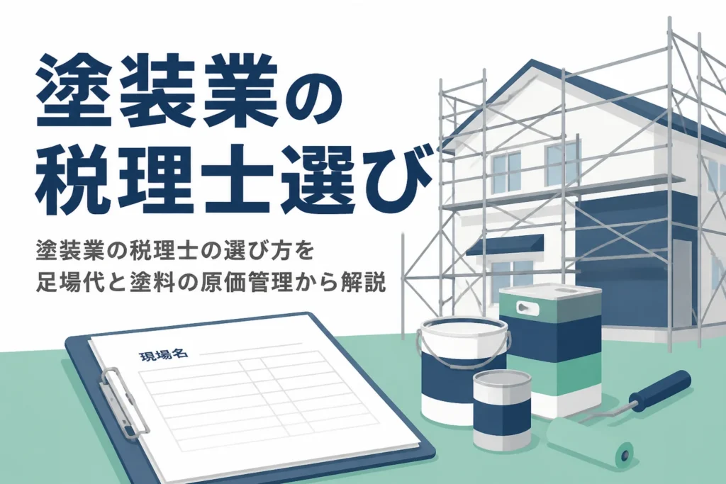塗装業の税理士の選び方を足場代と塗料の原価管理、元請け対応から解説する記事のアイキャッチ