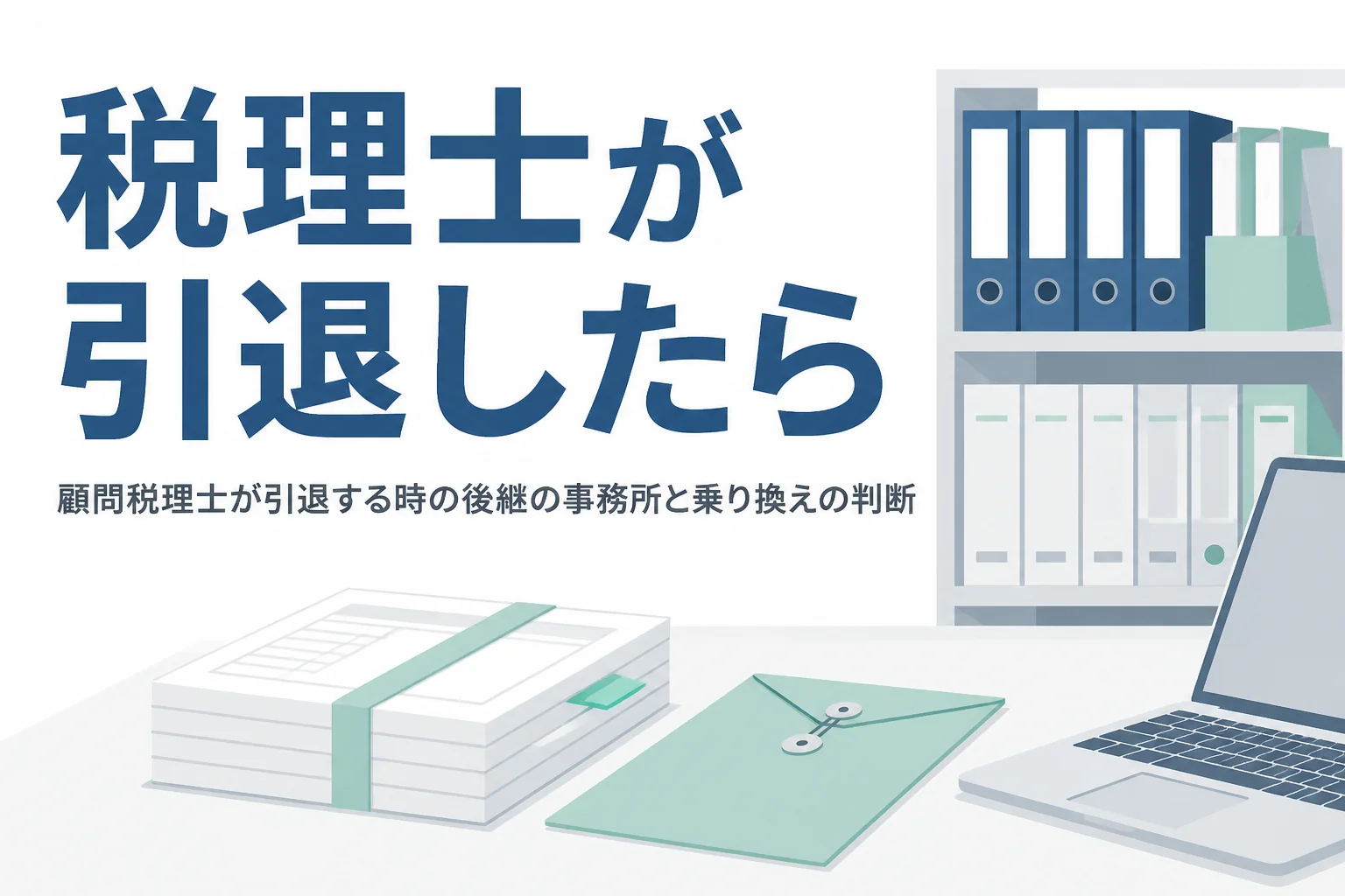 顧問税理士が引退する時に、後継の事務所に任せるか乗り換えるかの判断を解説する記事のアイキャッチ