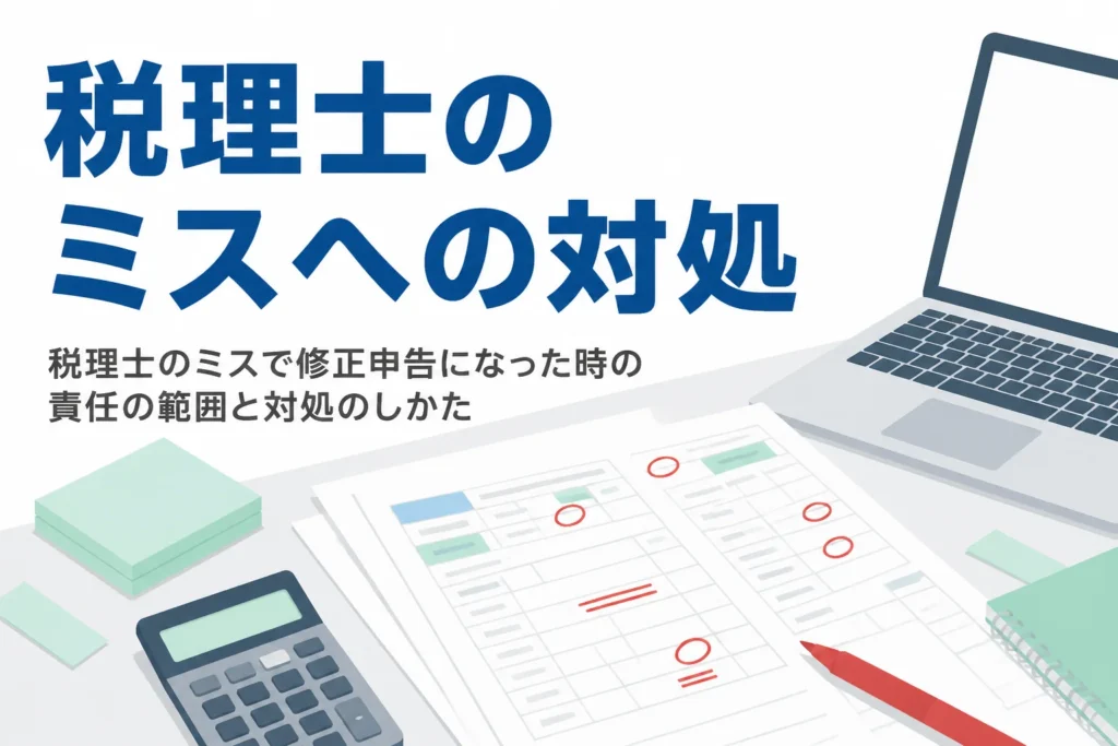 税理士のミスで修正申告になった時の責任の範囲と対処のしかたを解説する記事のアイキャッチ