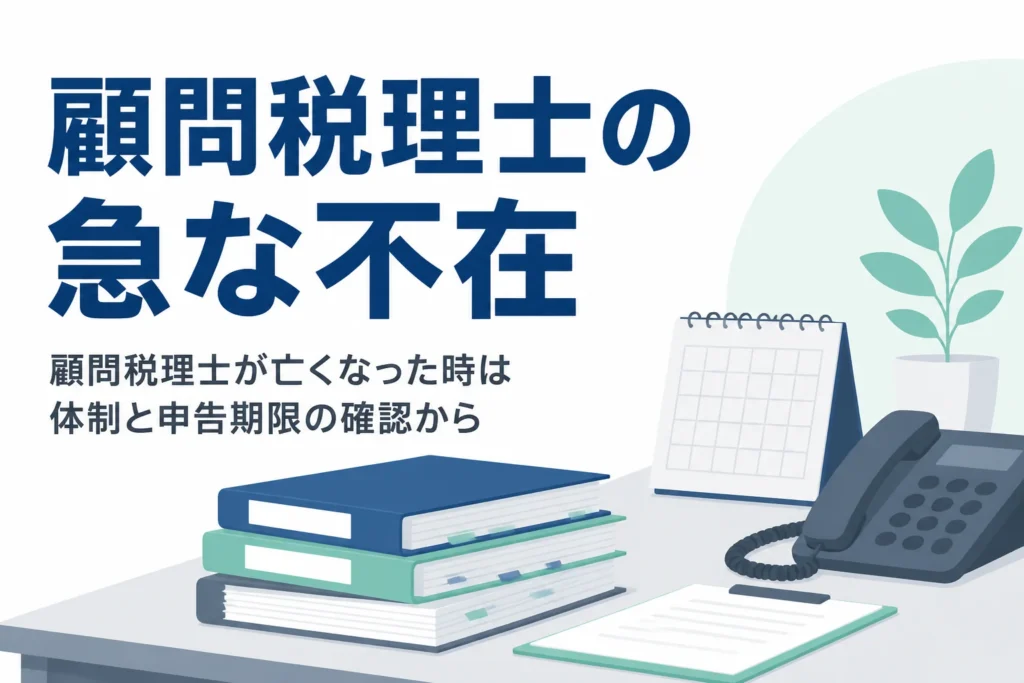 顧問税理士が亡くなった時に申告期限前の引き継ぎ方を解説する記事のアイキャッチ