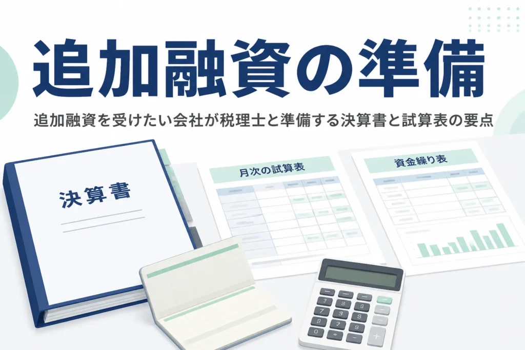 追加融資を受けたい会社が税理士と準備する決算書と試算表の要点を解説する記事のアイキャッチ
