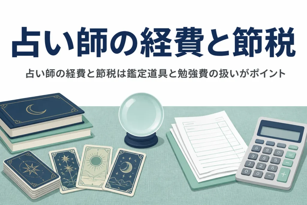 占い師のタロットや鑑定道具、占いの勉強費がどこまで経費になるかを解説する記事のアイキャッチ