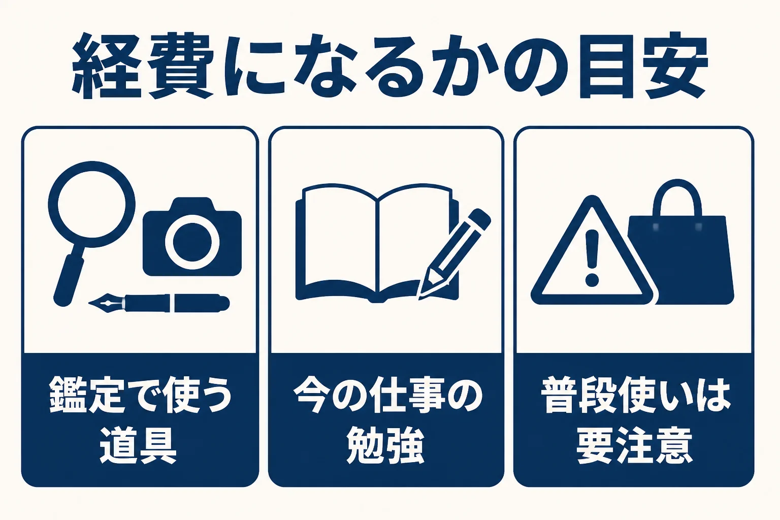 占い師の道具や勉強費が経費になるかを判断するポイントの図解