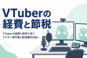 VTuberの経費と節税で迷いやすいアバターモデルの制作費と配信機材の減価償却を解説する記事のアイキャッチ