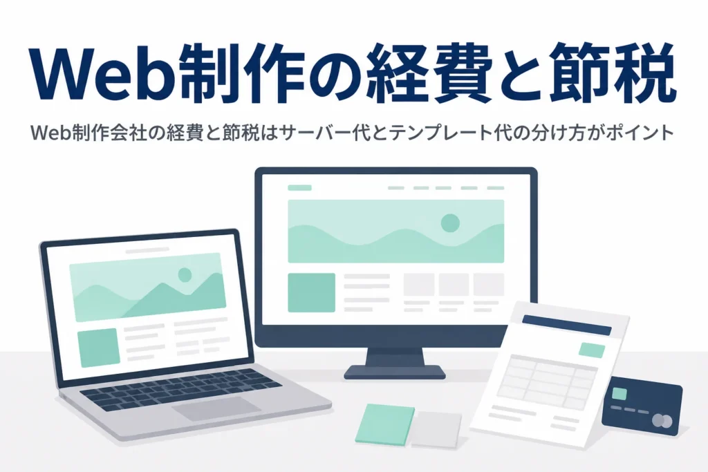 Web制作会社のサーバー代やドメイン代、テンプレート購入費の計上を解説する記事のアイキャッチ