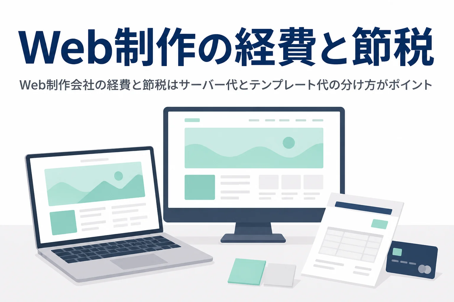 Web制作会社のサーバー代やドメイン代、テンプレート購入費の計上を解説する記事のアイキャッチ