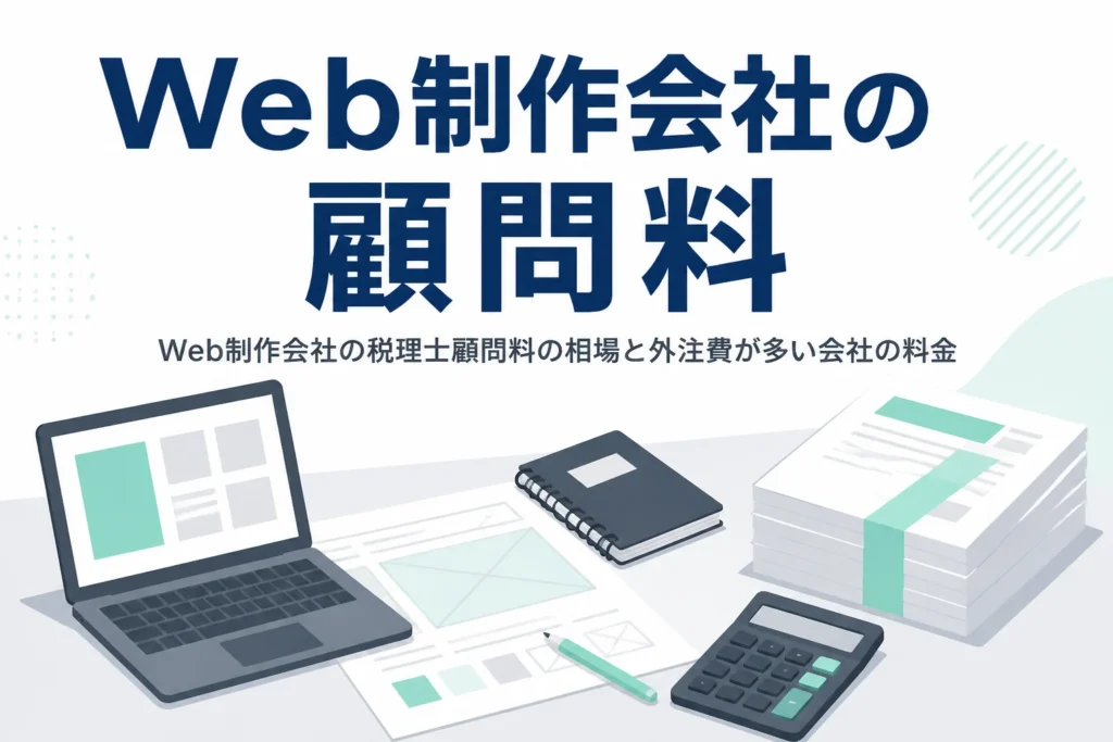 Web制作会社の税理士顧問料の相場と、外注費が多い会社で費用が変わる点を解説する記事のアイキャッチ