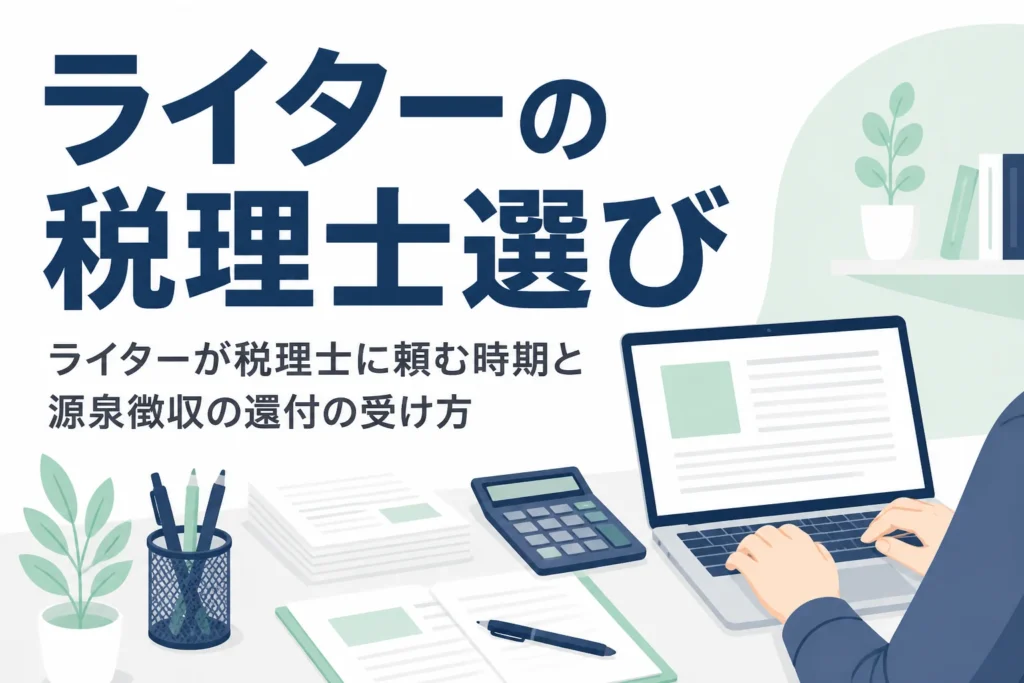 ライターの税理士の選び方と源泉徴収の還付を解説する記事のアイキャッチ