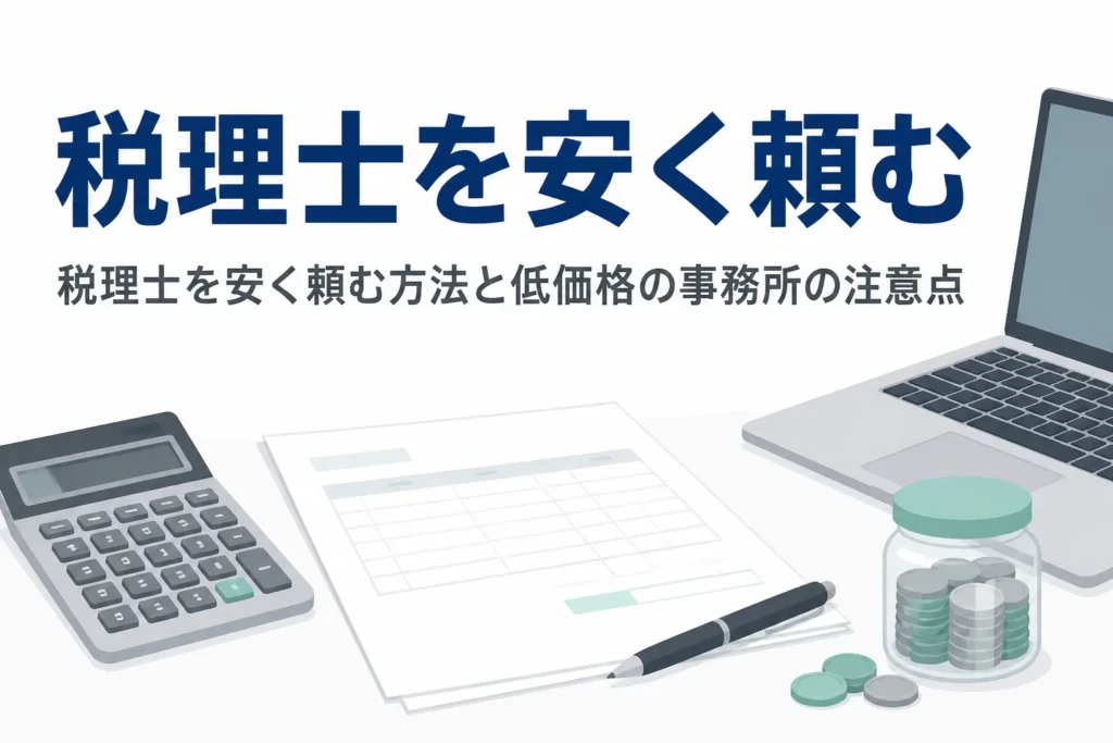 税理士を安く頼む方法と低価格の事務所を選ぶ時の注意点を解説する記事のアイキャッチ