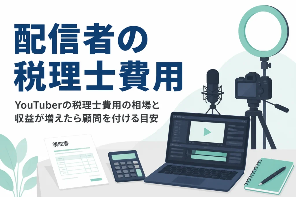 YouTuberの税理士費用の相場と顧問を付ける目安を解説する記事のアイキャッチ