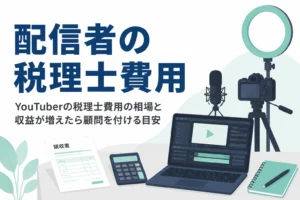 YouTuberの税理士費用の相場と顧問を付ける目安を解説する記事のアイキャッチ