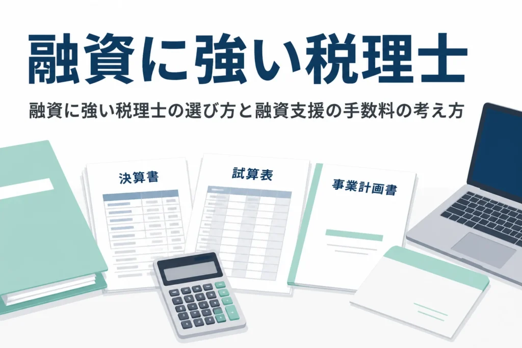 融資に強い税理士の選び方と、融資支援を頼む時の手数料の考え方を解説する記事のアイキャッチ