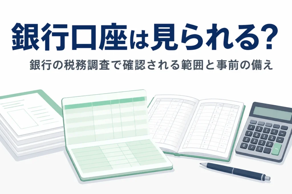 税務調査で銀行口座がどこまで確認されるのかと、事前にできる口座まわりの備えを解説する記事のアイキャッチ