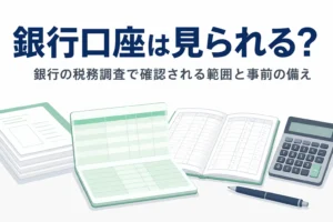 税務調査で銀行口座がどこまで確認されるのかと、事前にできる口座まわりの備えを解説する記事のアイキャッチ