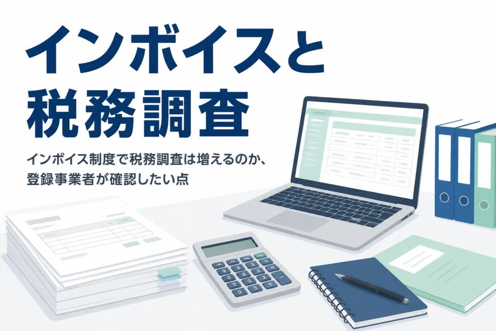 インボイス制度と税務調査の関係、登録事業者が確認したい点を解説する記事のアイキャッチ
