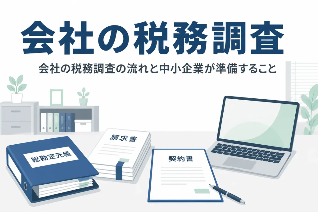 会社の税務調査の進み方と、中小企業が顧問税理士と準備することを解説する記事のアイキャッチ