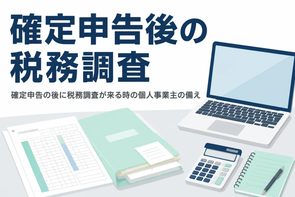 確定申告の後に税務調査が来る人の特徴と個人事業主の備え方を解説する記事のアイキャッチ