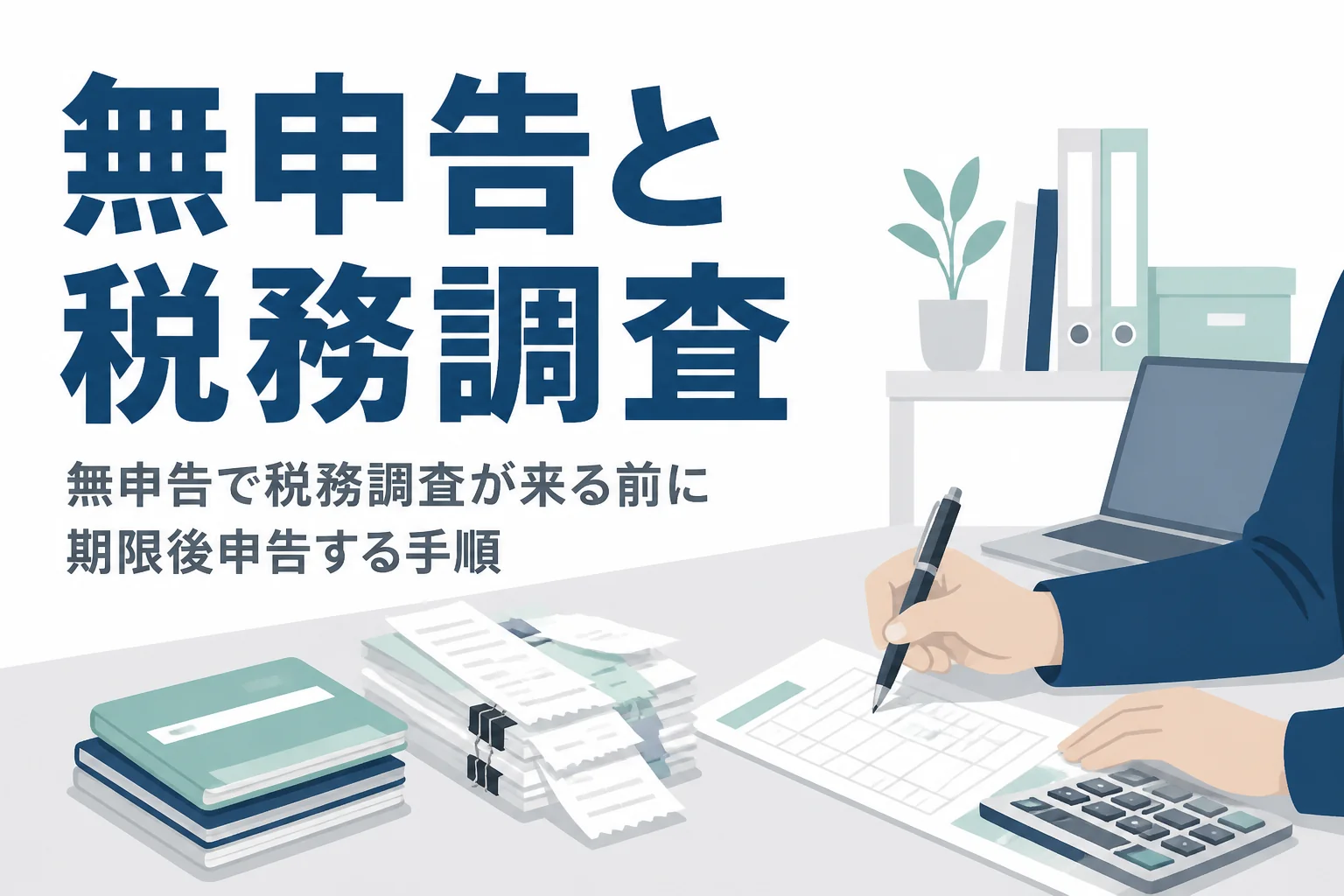 無申告の状態から税務調査の前に期限後申告する手順を解説する記事のアイキャッチ