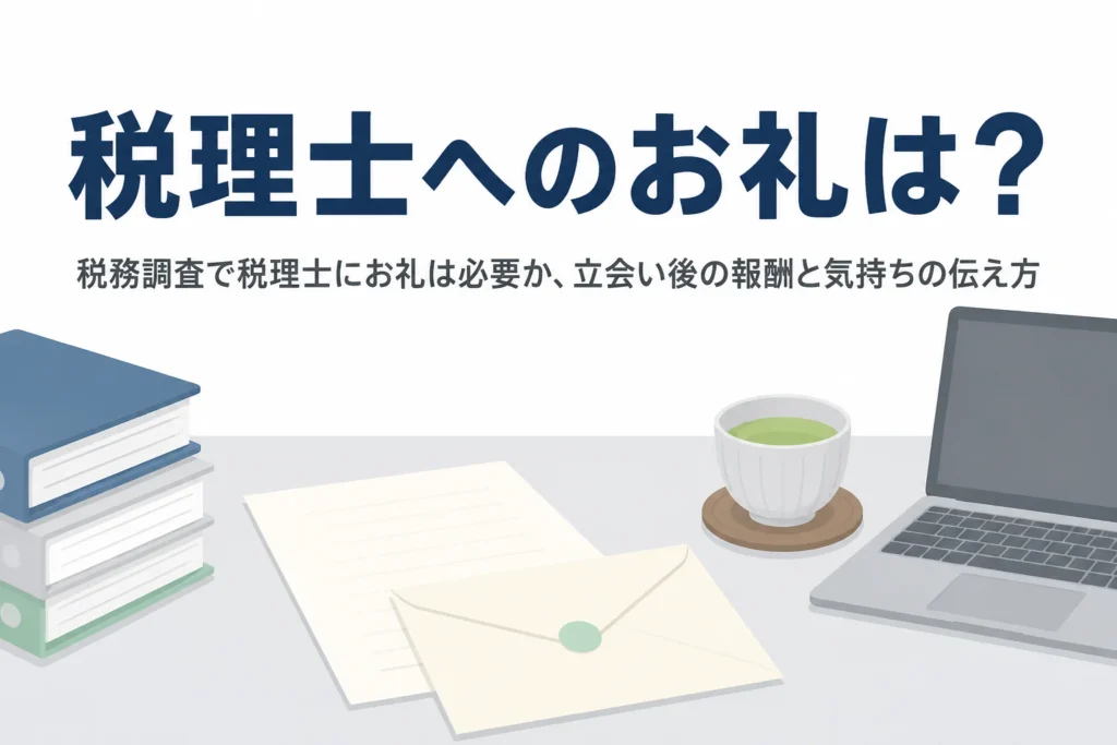 税務調査の立会い後に税理士へお礼が必要かを解説する記事のアイキャッチ