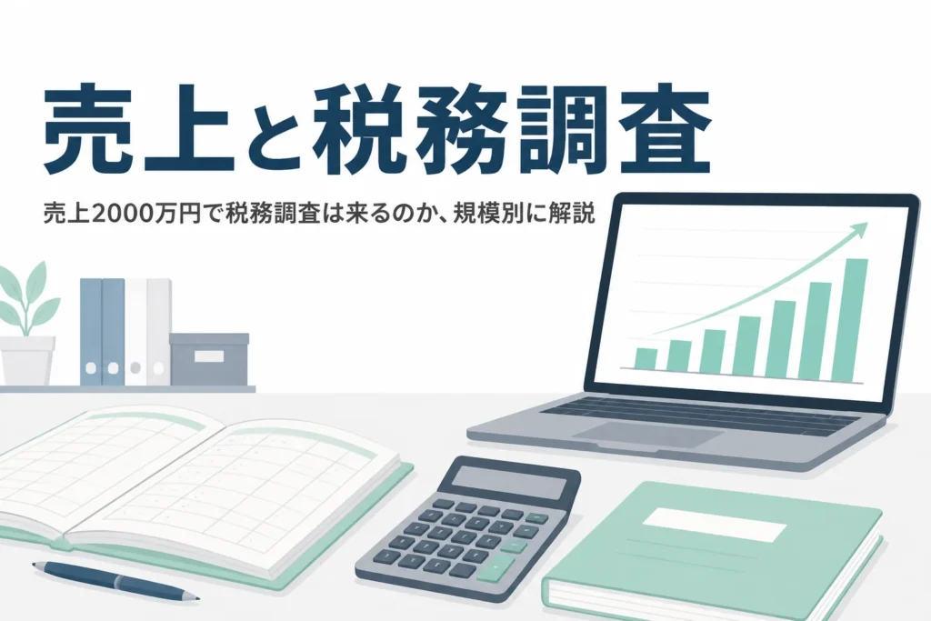 売上規模と税務調査の関係を解説する記事のアイキャッチ