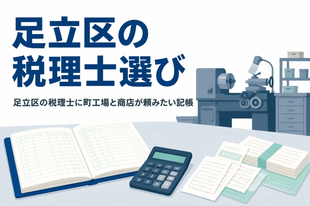 足立区で税理士を探す町工場や商店街の個人事業主向けに相談先と頼みたいことを解説する記事のアイキャッチ