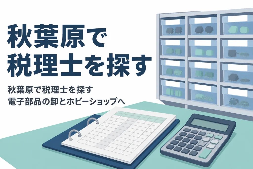 秋葉原で税理士を探す電子部品の卸やアニメ関連ショップ向けに在庫会計と相談先を解説する記事のアイキャッチ