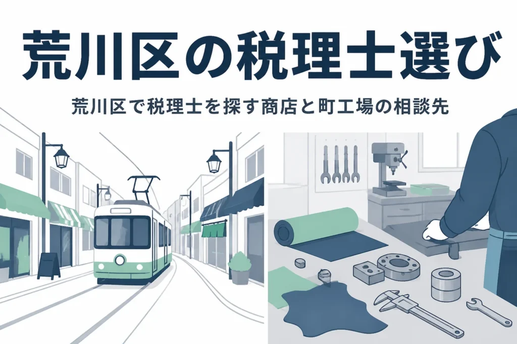 荒川区で税理士を探す商店と町工場向け記事のアイキャッチ