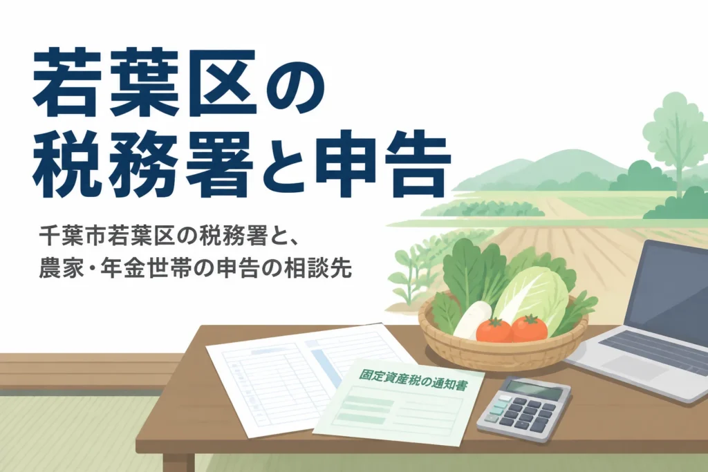 千葉市若葉区の税務署と、郊外の農家や年金世帯が申告や相続で税理士に相談する目安を解説する記事のアイキャッチ