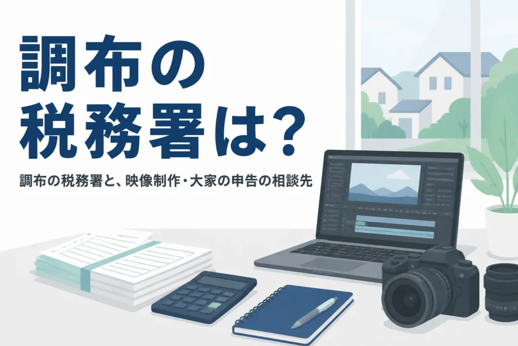 調布市の税務署と映像制作のフリーランスや大家の申告の相談先を解説する記事のアイキャッチ