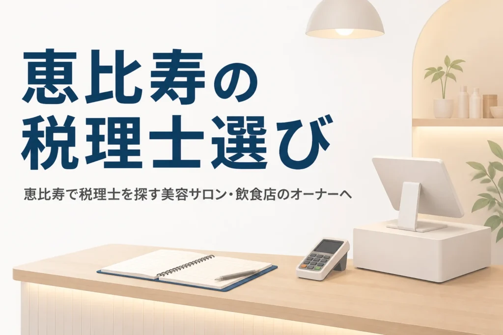 恵比寿の美容サロン・飲食店オーナー向けに税理士の選び方を解説する記事のアイキャッチ