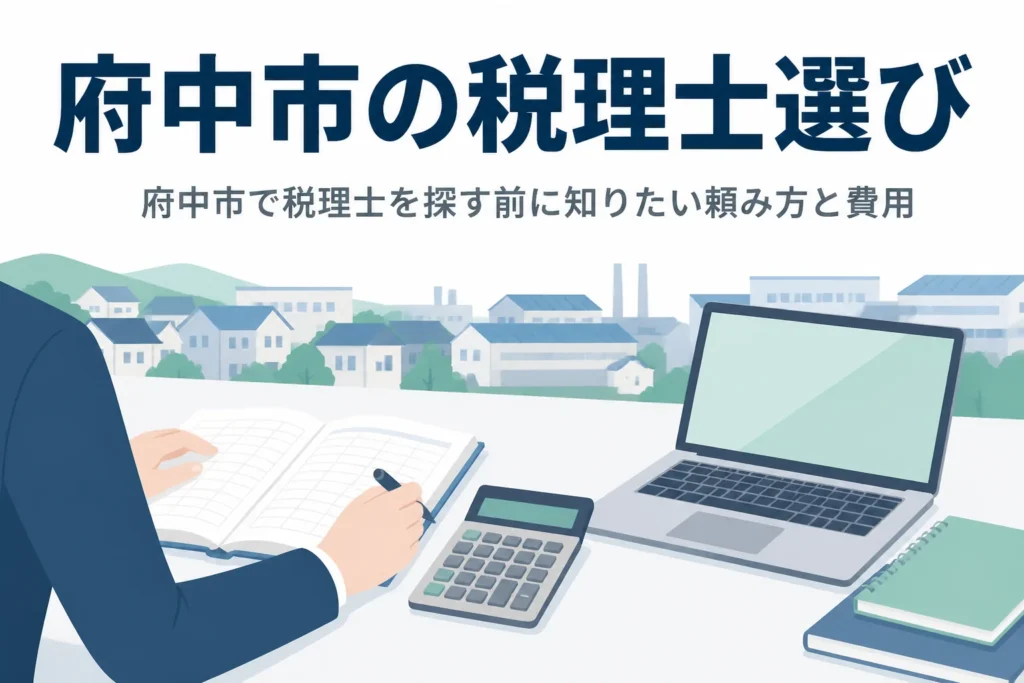 府中市で税理士を探す人に向けた、頼み方と費用を解説する記事のアイキャッチ