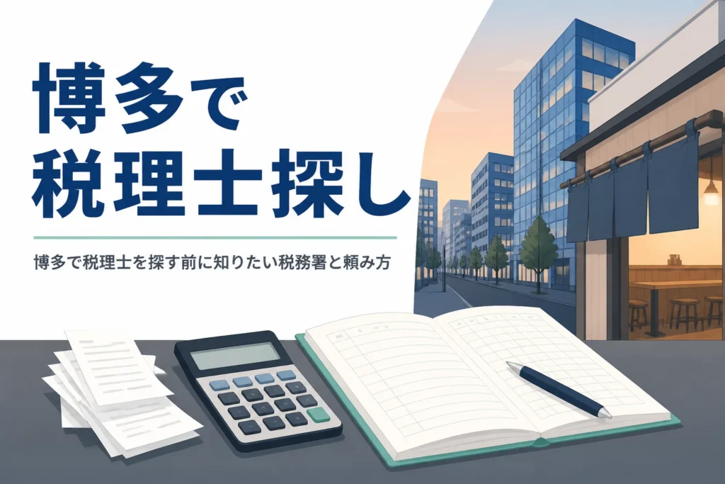 博多で税理士を探す飲食店と会社向けの記事のアイキャッチ