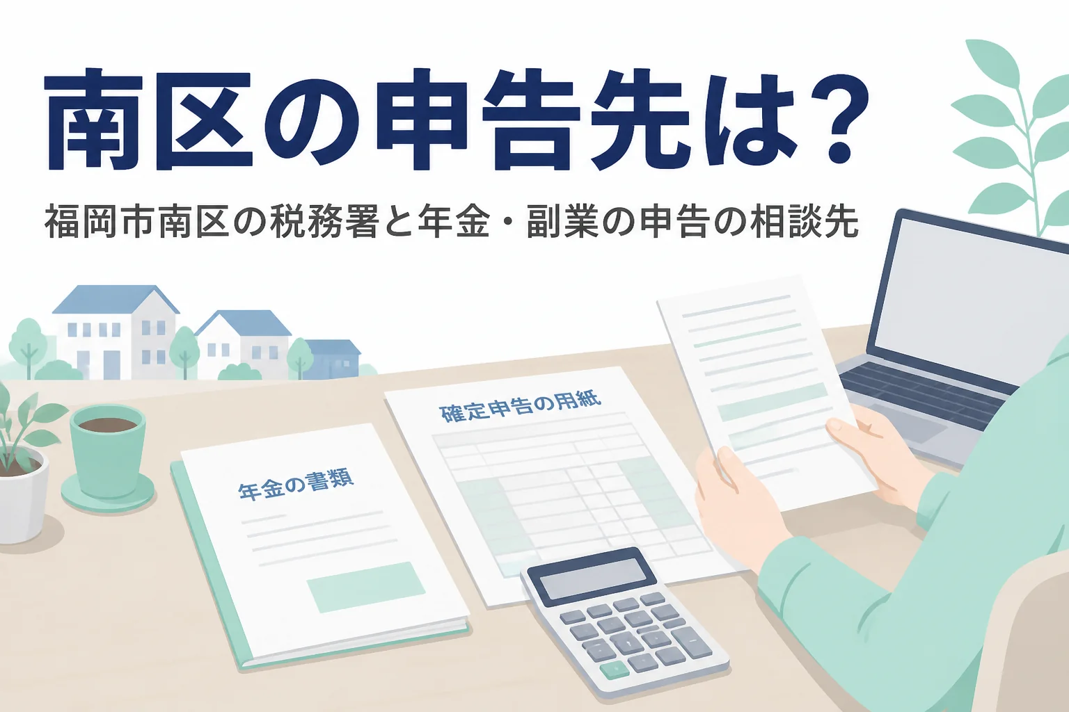 福岡市南区の税務署と年金・副業世帯の申告を解説する記事のアイキャッチ