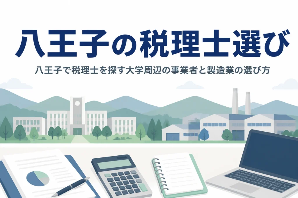八王子で税理士を探す大学周辺の事業者と郊外の製造業向けの記事のアイキャッチ