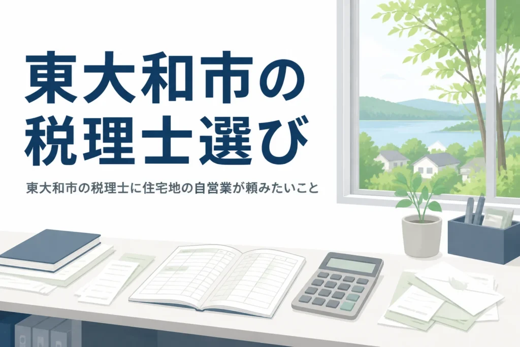 東大和市で税理士を探す住宅地の自営業者向けに相談先とスポット依頼・顧問契約の選び方を解説する記事のアイキャッチ
