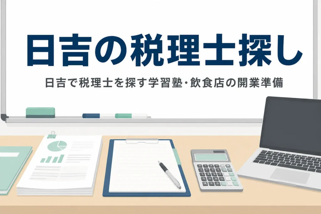 日吉で学習塾や飲食店を開く人向けに税理士の探し方と相談先を解説する記事のアイキャッチ