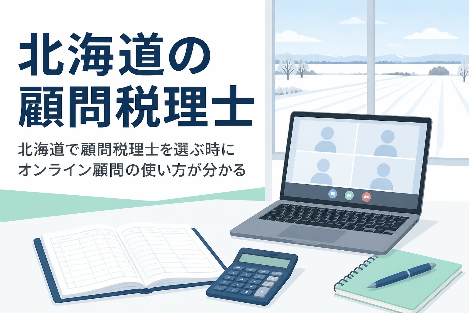 北海道で顧問税理士をオンラインで選ぶポイントを解説する記事のアイキャッチ