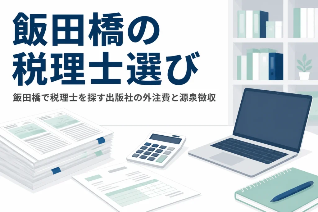 飯田橋で税理士を探す出版社や編集プロダクション向けに外注費と源泉徴収を解説する記事のアイキャッチ