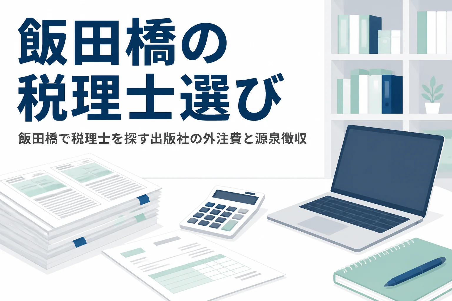 飯田橋で税理士を探す出版社や編集プロダクション向けに外注費と源泉徴収を解説する記事のアイキャッチ